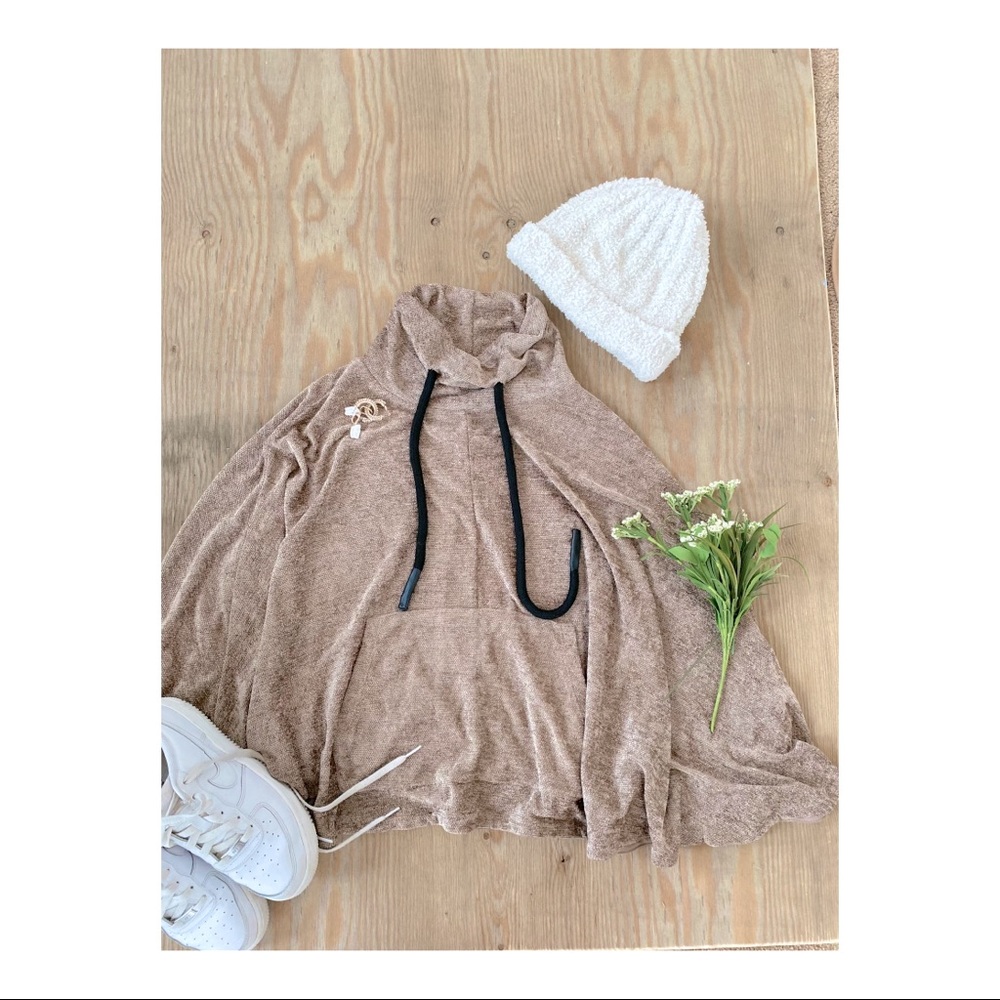 ZARA poncho styled long sleeve shirt